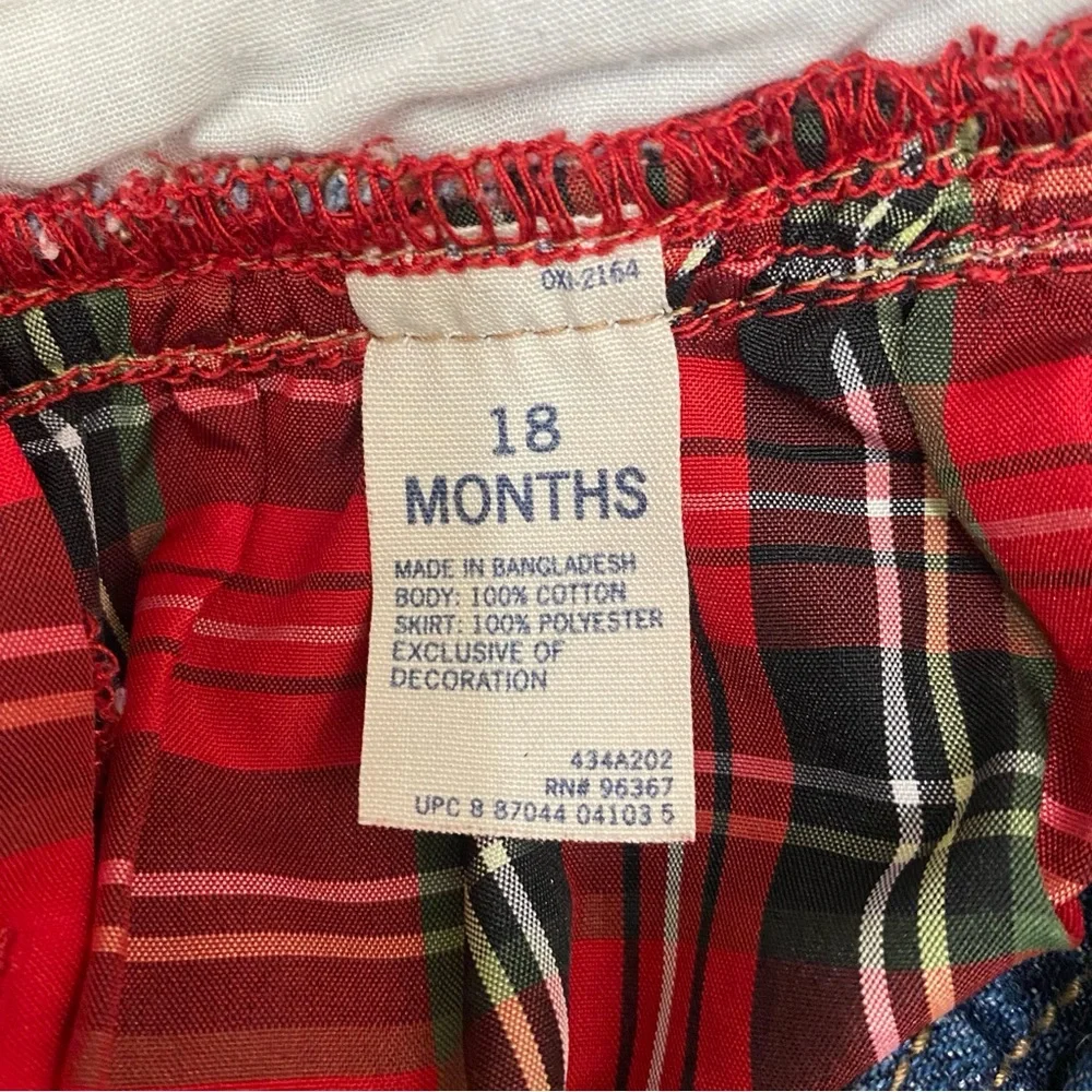 OshKosh Plaid Overall Dress - Size 18 months